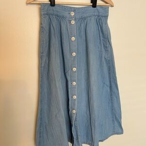 Madewell Light Blue A-Line Denim Skirt